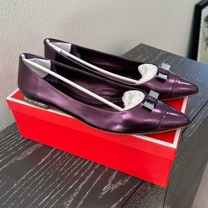 Coach Wynter Violet Metallic Leather Flats | Size 11 | Excellent Condition
